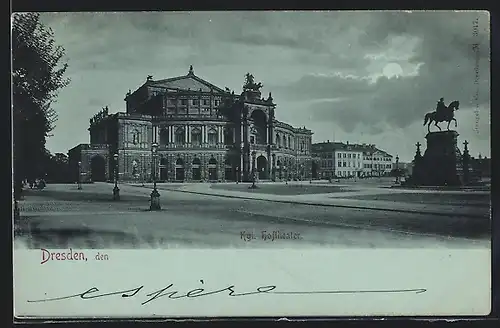 AK Dresden, Blick auf das Königl. Hoftheater