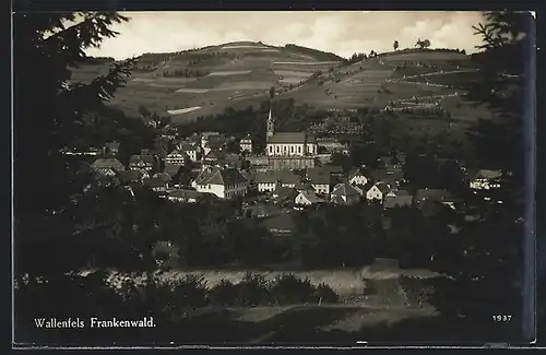 AK Wallenfels /Frankenwald, Teilansicht mit Kirche