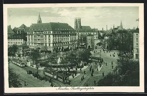 AK München, Sendlingertorplatz mit Strassenbahn