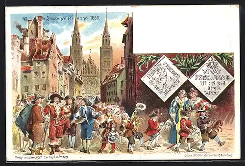 Lithographie Nürnberg, VI. Die Steckenreiter Anno 1650