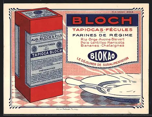 AK Aug. Bloch & Fils, Tapioca, Blokao