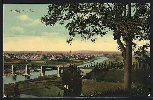 AK Kitzingen a. M., Teilansicht mit Brücke