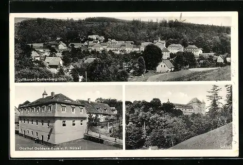 AK Stadtsteinach, Gasthof Goldenen Rose, Schloss, Teilansicht