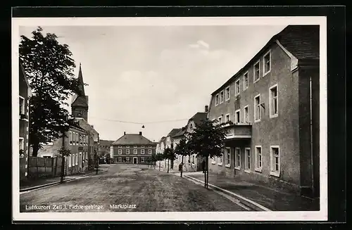 AK Zell /Fichtelgebirge, Marktplatz