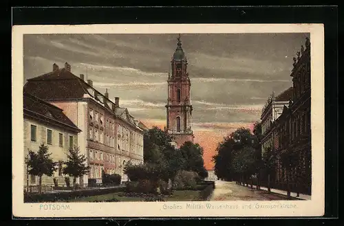 AK Potsdam, Grosses Militär-Waisenhaus und Garnisonkirche