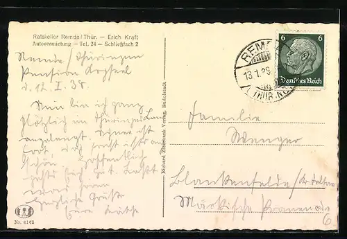 AK Remda i. Thür., Markt mit Rathaus