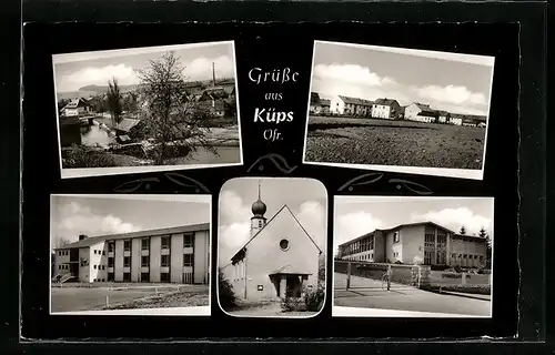 AK Küps /Ofr., Gebäudeansicht, Kirche, Ortspartie
