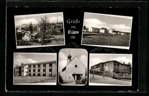 AK Küps /Ofr., Kirche, Gebäudeansicht, Ortspartie