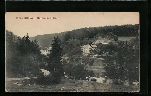 AK Wellerthal a.d. Eger, Ortsansicht aus der Vogelschau