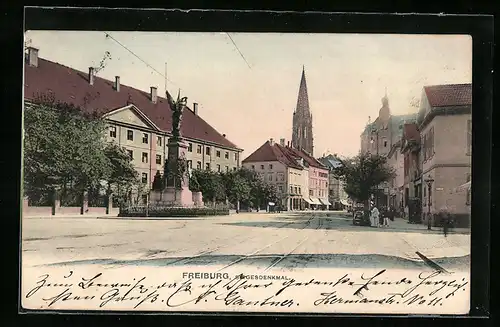 AK Freiburg i. B., Partie am Siegesdenkmal