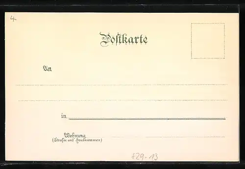 Winter-Lithographie Augsburg, Rotes Tor bei Vollmond