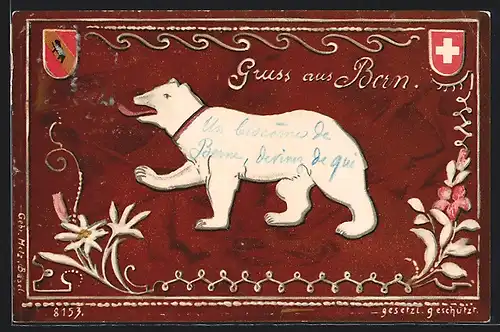 AK Bern, Gestaltung nach Art eines Lebkuchen mit dem Wappenbären