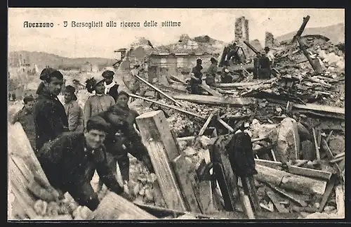 AK Avezzano, Terremoto, I I Bersaglieri alla ricera delle vittime, Erdbeben