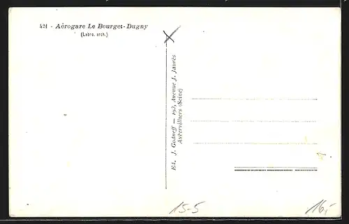 AK Bourget-Dugny, Flugzeug F-AOHD der Air France startbereit am Flugfeld des Flughafens