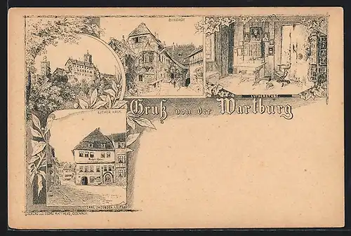 Künstler-AK sign. Carl Jacobsen: Eisenach, Wartburg, Lutherhaus