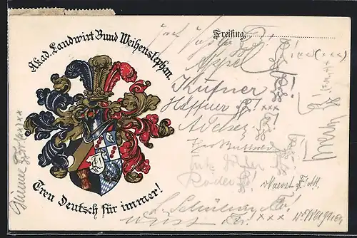 AK Freising, Akad, Landwirt Bund Weihenstephan, Studentenwappen