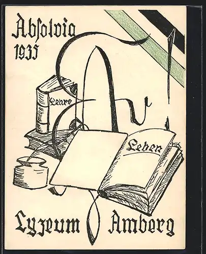 AK Amberg, Lyzeum, Absolvia 1935, Buch des Lebens