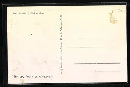 Künstler-AK St. Wolfgang, Ortsansicht am Wörthersee