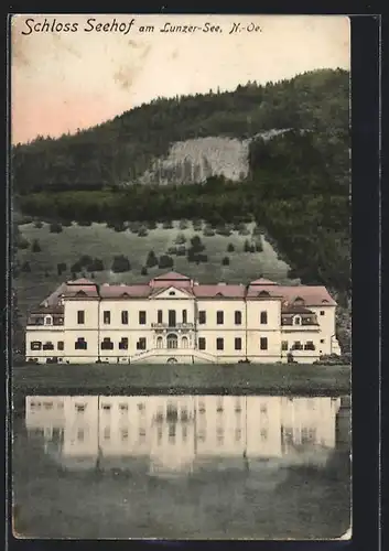 AK Lunz, Lunzer-See mit Blick auf das Schloss Seehof