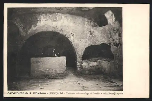 AK Siracusa, Catacombe di S.Giovanni, Cubiculo col sacrofago di Eusebio e della Santa Ampolla