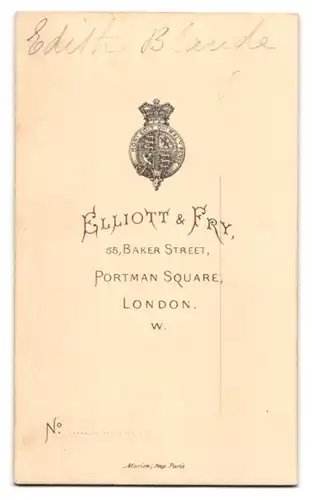 Fotografie Elliott & Fry, London, englische Schauspielerin Edith Blande