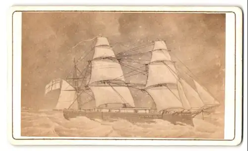 Fotografie unbekannter Fotograf und Ort, englisches Kriegsschiff HMS Monarch (1868), nach einem Gemälde