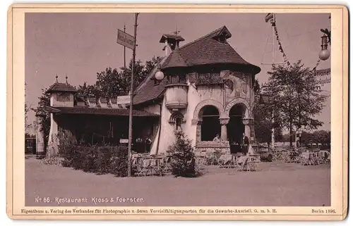 Fotografie Photographischer Verein, Berlin, Ansicht Berlin, Gewerbeausstellung 1896, Restaurant Kloss & Foerster