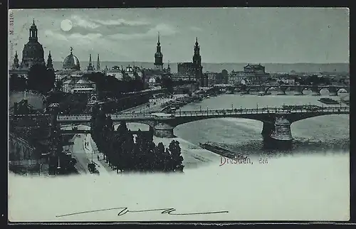 AK Dresden, Panoramablick aus der Vogelschau