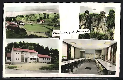 AK Neuhaus / Frk. Schweiz, Gasthof Lunz, Ortsansicht
