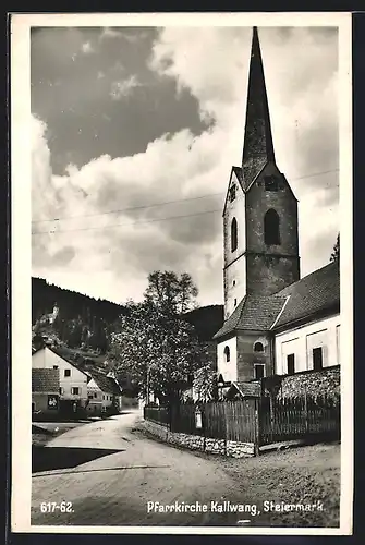 AK Kallwang, Strassenpartie an der Pfarrkirche