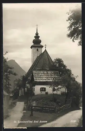 AK St. Leonhard bei Bad Aussee, Ansicht der Kirche