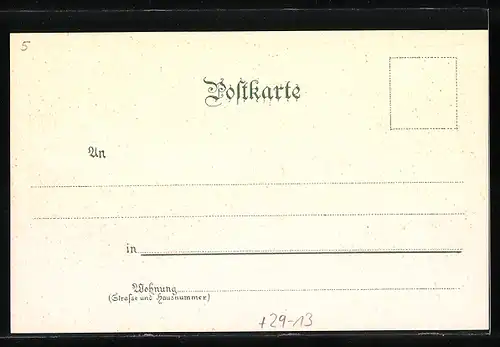 Winter-Lithographie Ulm, Teilansicht der Stadt