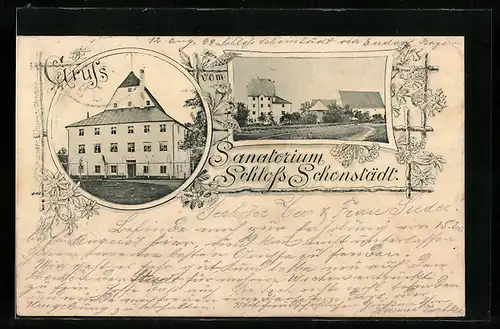 AK Schonstett, Sanatorium Schloss Schonstett, Seitenansicht