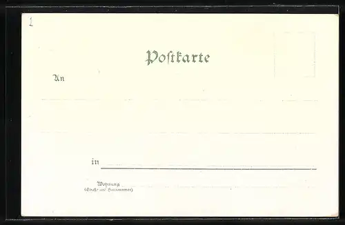 Lithographie Rendsburg, Infanterie-Kaserne, Brücke beim Schützenhof, Postamt