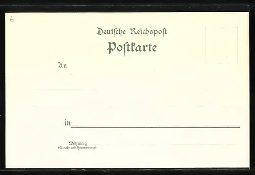 Lithographie Partenkirchen, Ortspartie mit Hotel zur Post