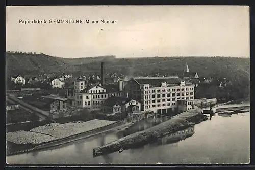 AK Gemmrigheim, Blick auf die Papierfabrik