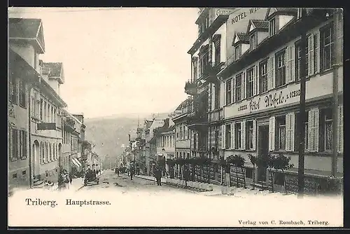 AK Triberg, Hotel Wehrle in der Hauptstrasse