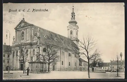 AK Bruck a. d. Leitha, Ansicht der Pfarrkirche