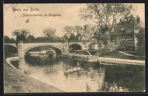 AK Berlin, Schleusenbrücke im Tiergarten