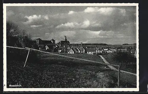 AK Messkirch, Ortsansicht mit Landstrasse