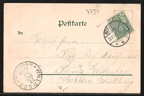 AK Messkirch, Ortsansicht mit Blick in die Ferne