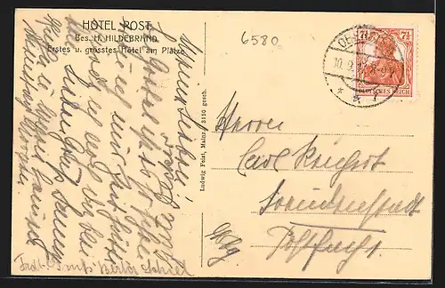 AK Oberstein, Ortsansicht mit Uferpartie an der Nahe