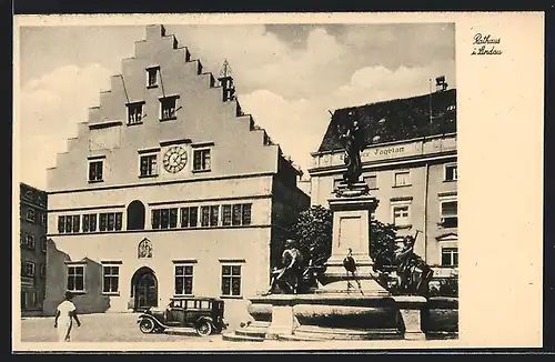 AK Lindau, Rathaus und Denkmal