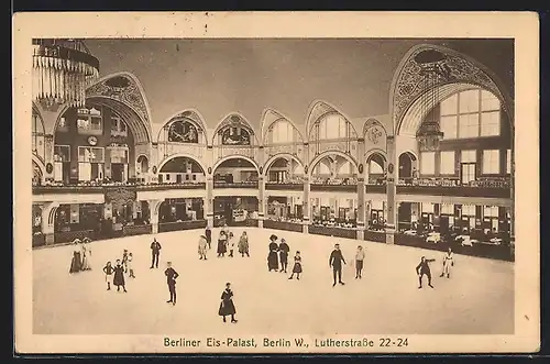 AK Berlin-Schöneberg, Berliner Eis-Palast, Lutherstrasse 22-24, Innenansicht