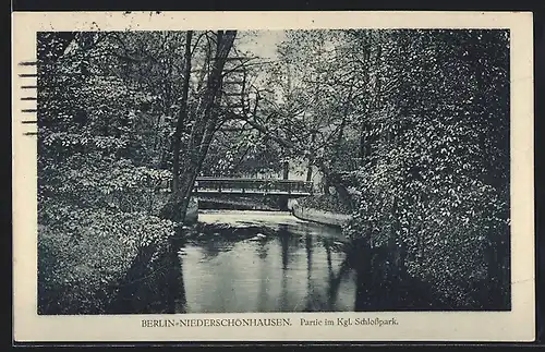 AK Berlin-Niederschönhausen, Partie im Königlichen Schlosspark