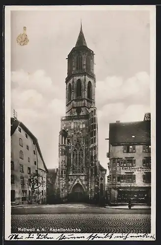 AK Rottweil a. N., Kapellenkirche mit Geschäft