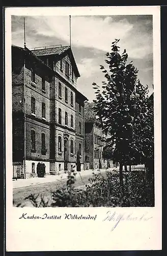 AK Wilhelmsdorf, Strassenpartie am Knaben-Institut