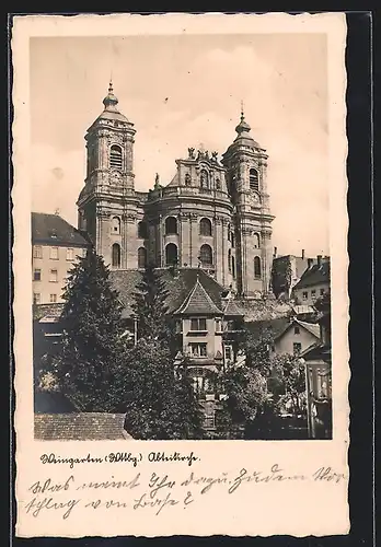 AK Weingarten /Wttbg., Abteikirche im Stadtbild