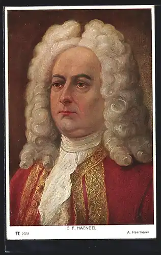 Künstler-AK Musiker, G.F. Haendel, Portrait des Halleschen Musikers