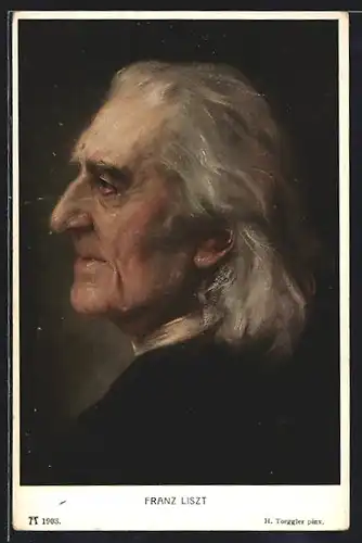 Künstler-AK Franz Liszt, Seitliches Porträt